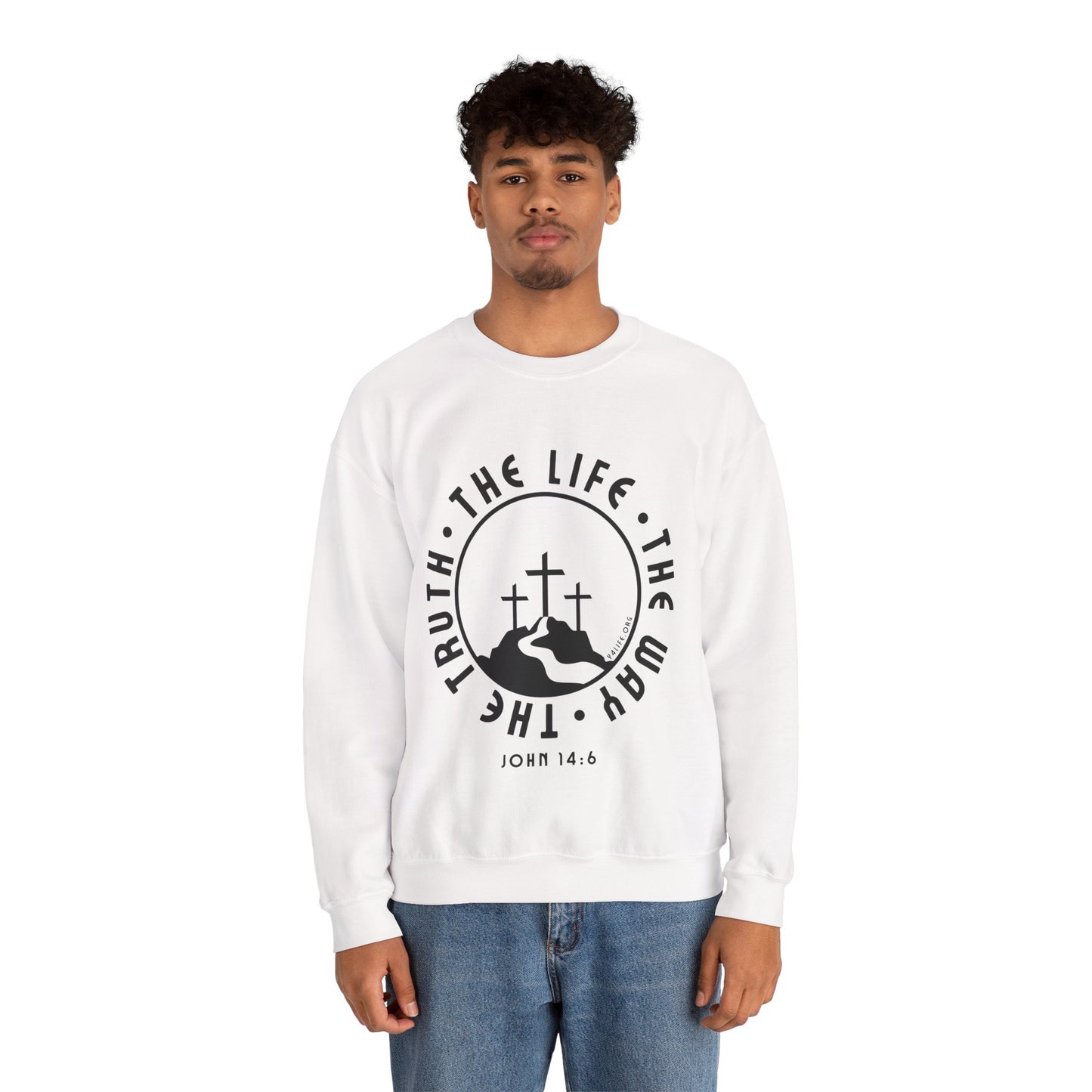 John 14:6 Single Color Crewneck Sweatshirt