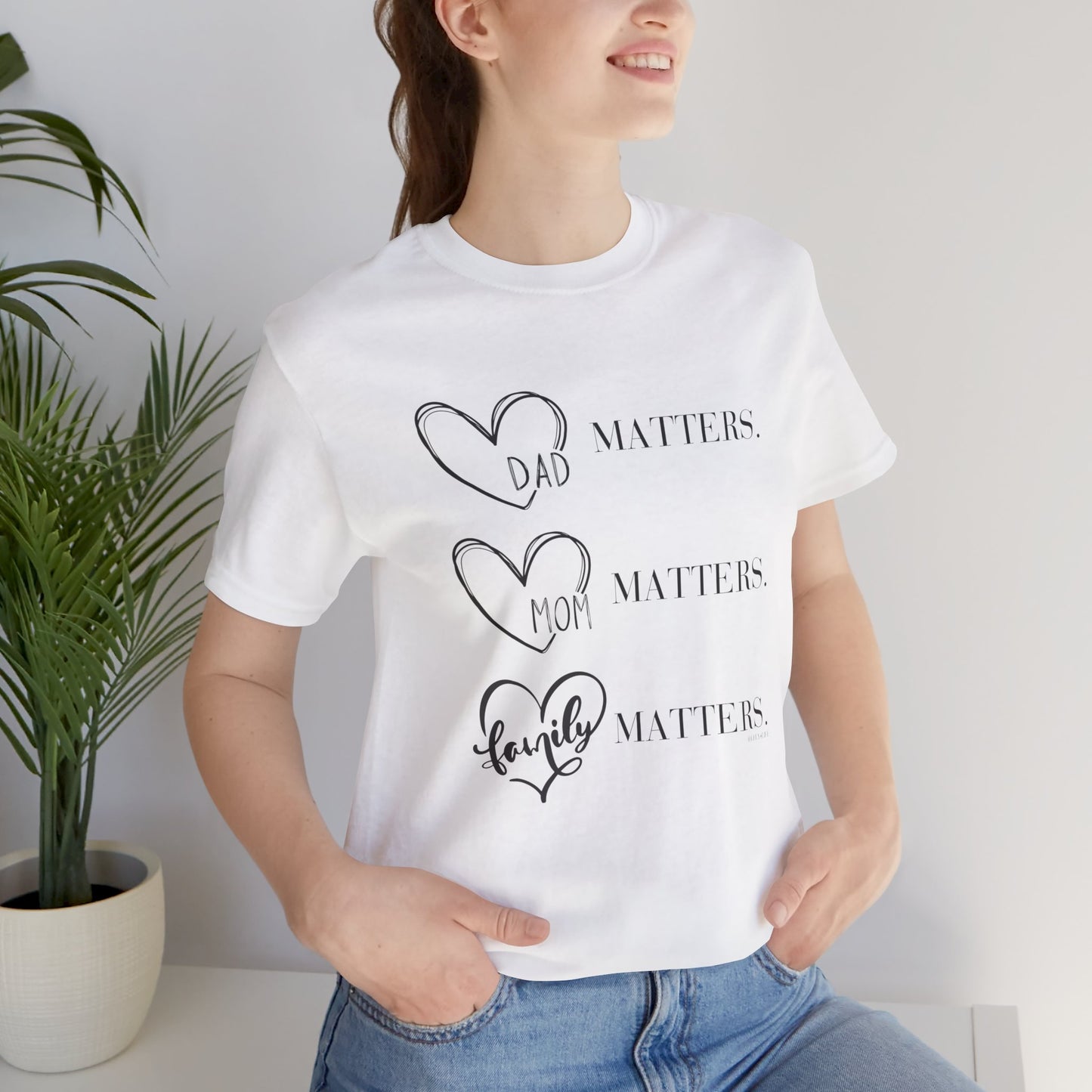 "Family Matters" (black print) Unisex Jersey Short Sleeve Tee
