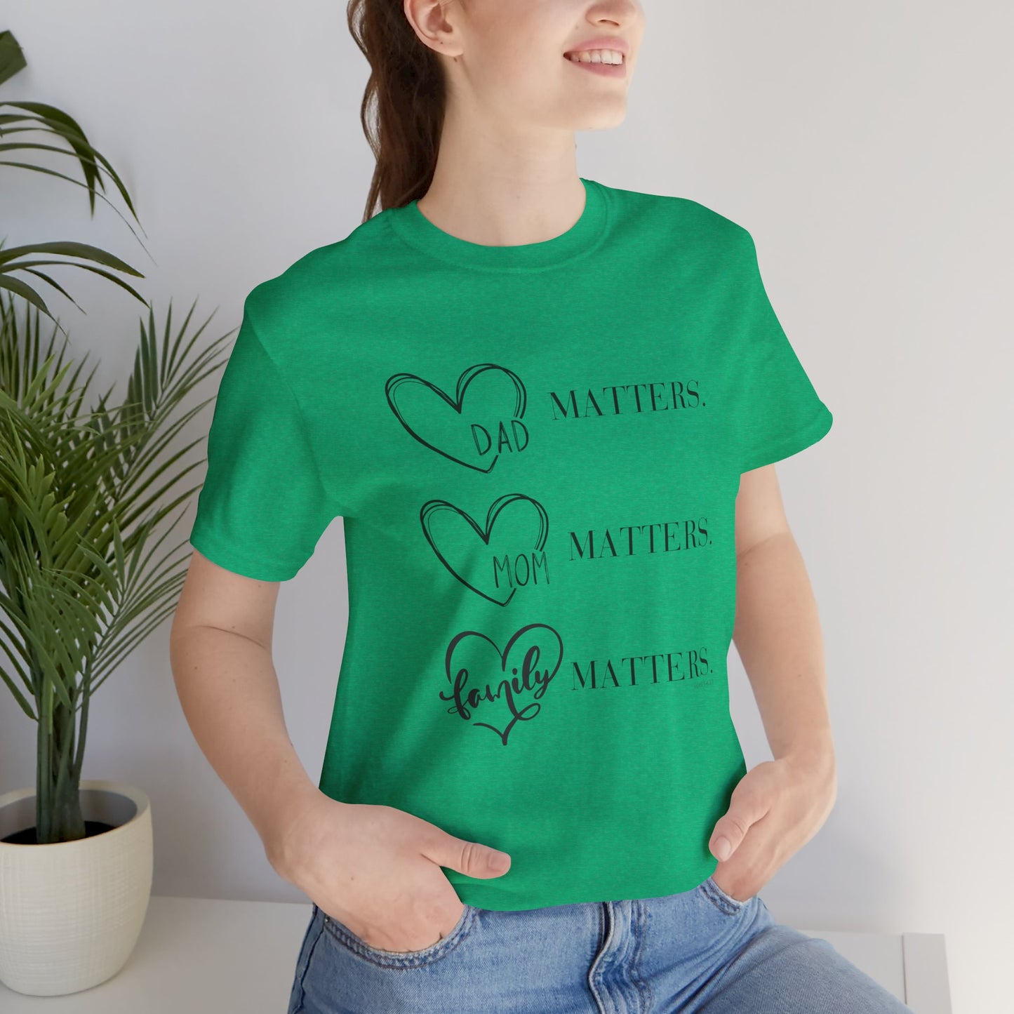 "Family Matters" (black print) Unisex Jersey Short Sleeve Tee