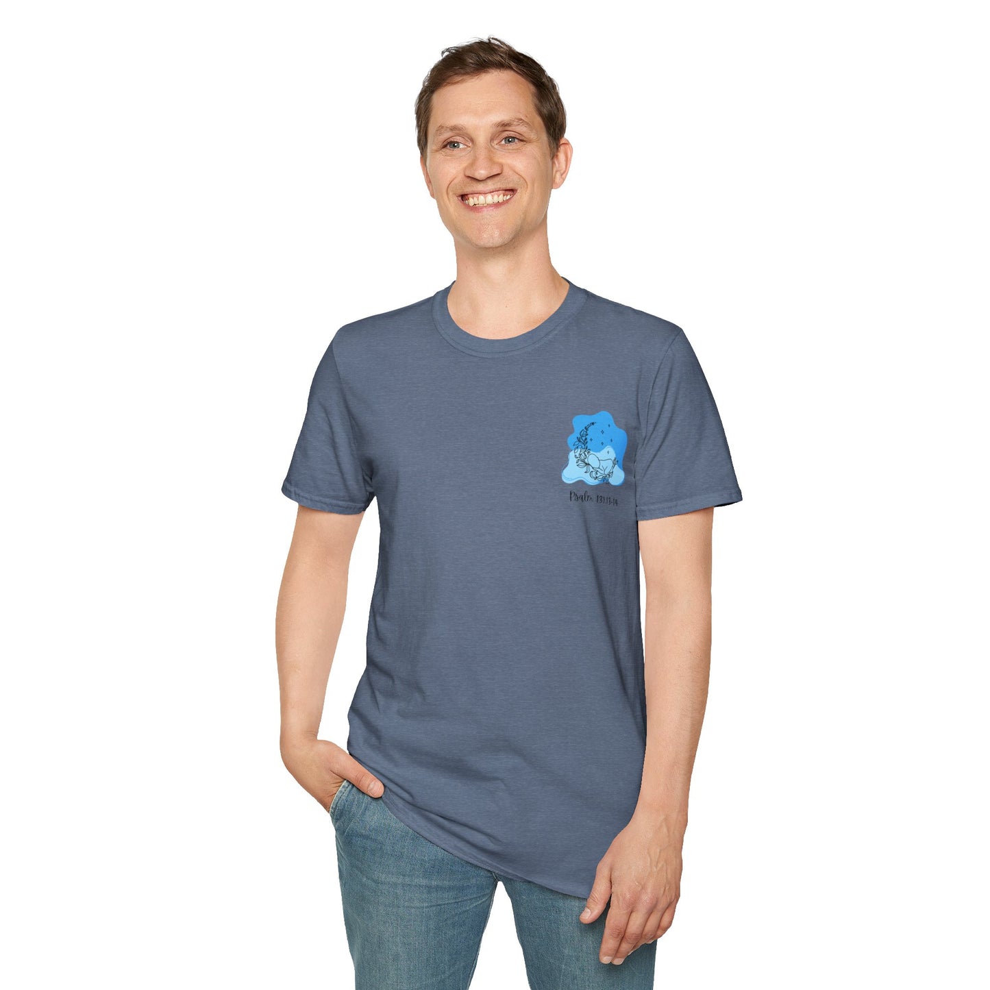 Psalm 139 Blue Unisex Softstyle T-Shirt