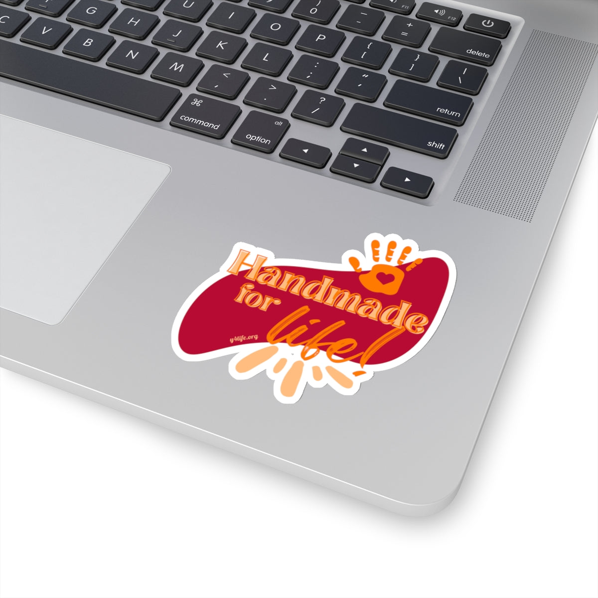 Handmade for Life Red Kiss-Cut Sticker