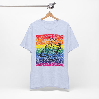 Noah's Ark Stained Glass Unisex Jersey Short Sleeve Tee