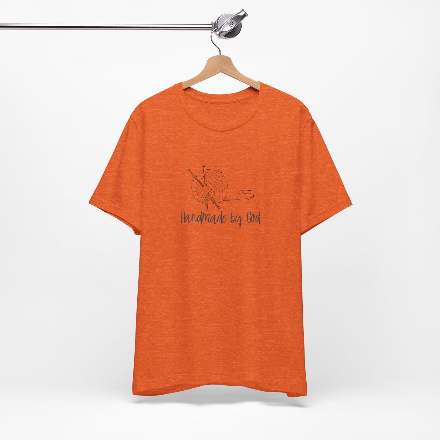 "Handmade by God" (yarn design) Unisex Jersey Short Sleeve Tee