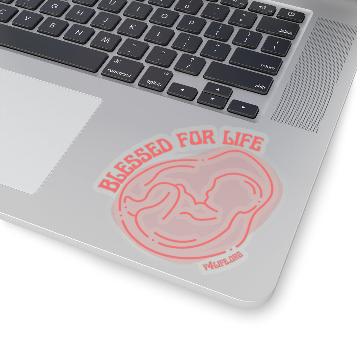 Blessed For Life Coral Kiss-Cut Sticker