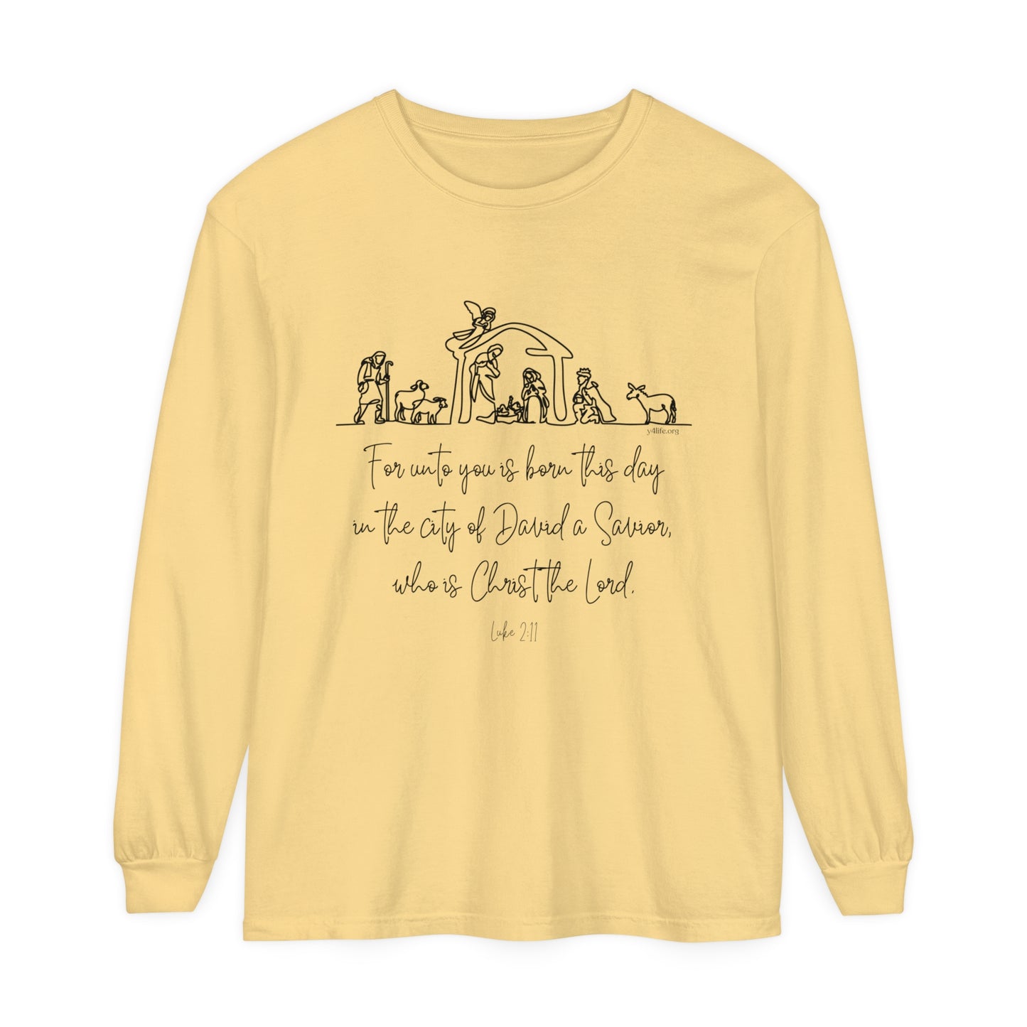 Luke 2:11 Nativity Long Sleeve Tee