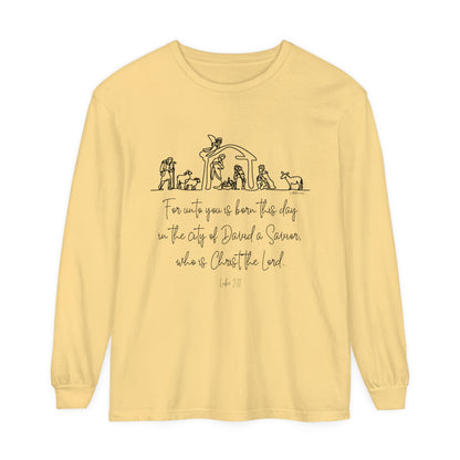 Luke 2:11 Nativity Long Sleeve Tee