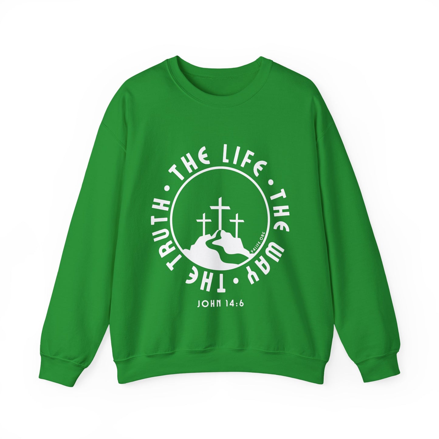 John 14:6 Single Color Crewneck Sweatshirt