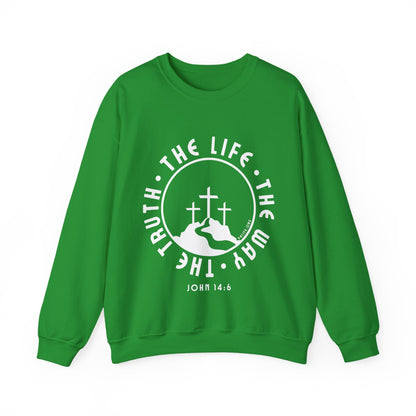 John 14:6 Single Color Crewneck Sweatshirt