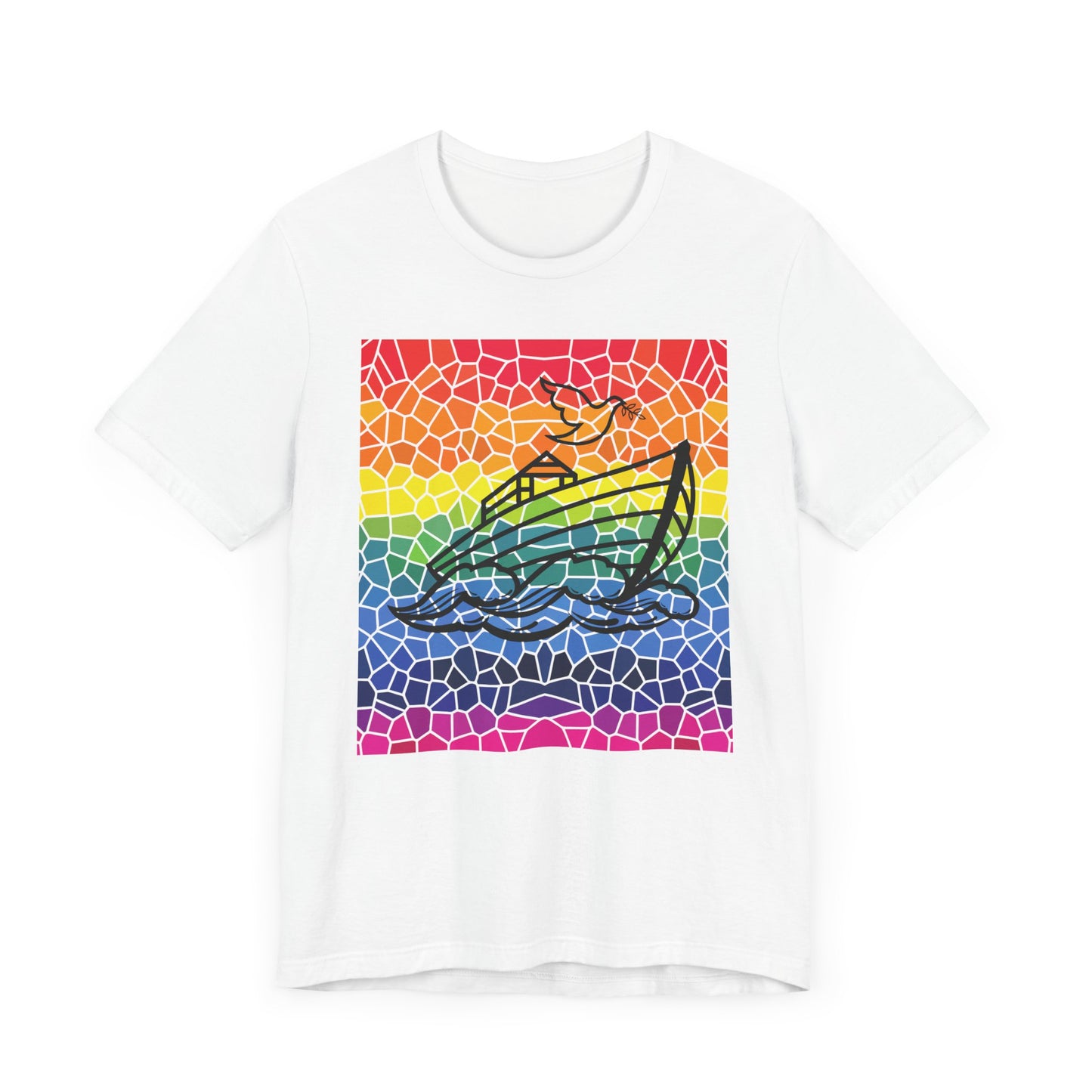 Noah's Ark Stained Glass Unisex Jersey Short Sleeve Tee