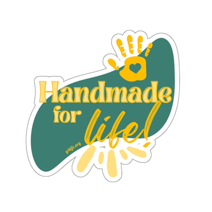 Handmade for Life Green Kiss-Cut Sticker