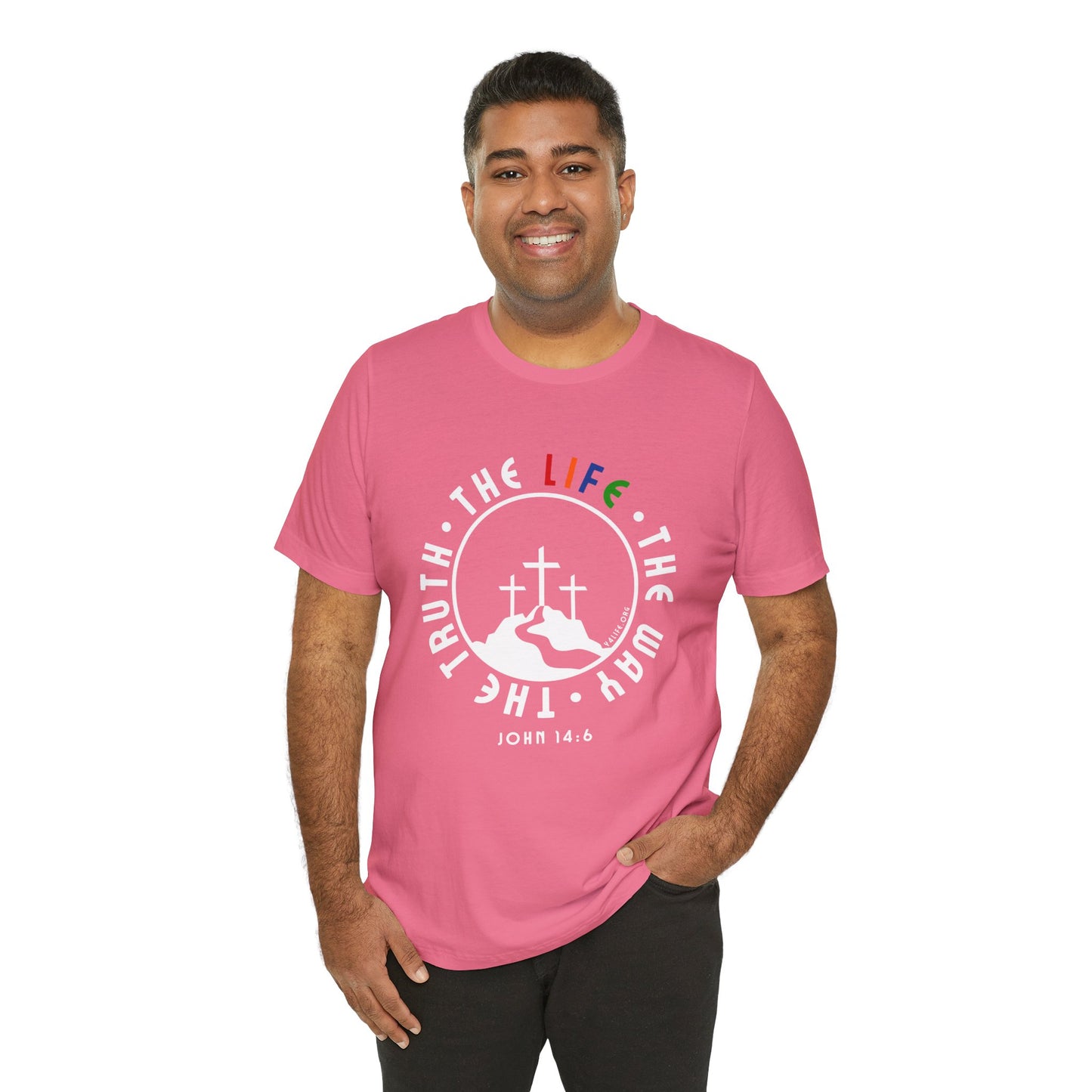 John 14:6 Multicolor Short Sleeve Tee