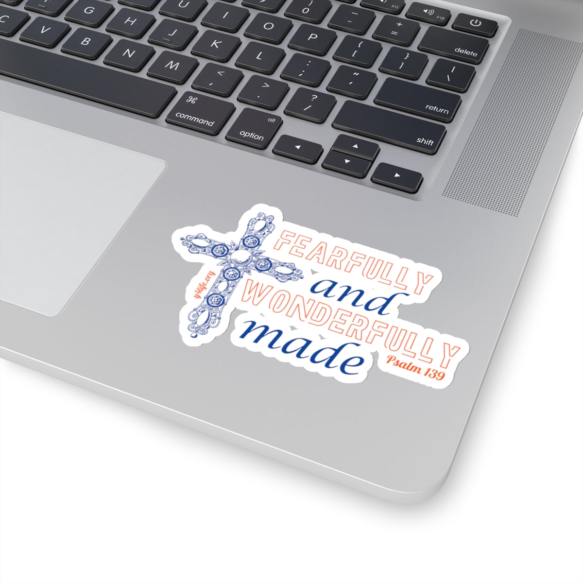 Psalm 139 Blue Cross Kiss-Cut Sticker