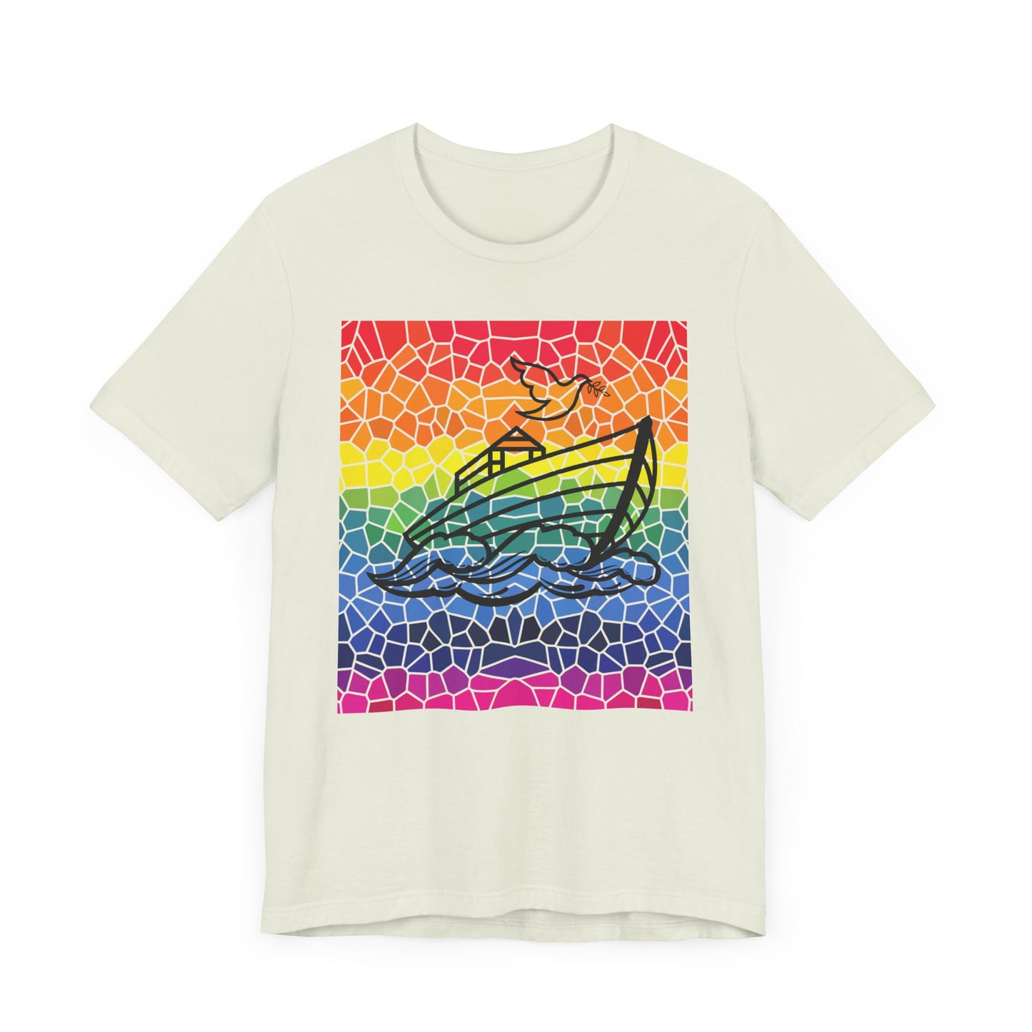 Noah's Ark Stained Glass Unisex Jersey Short Sleeve Tee