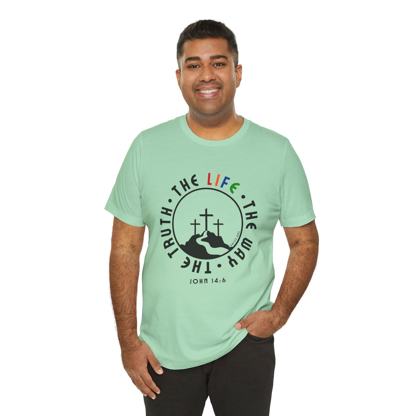 John 14:6 Multicolor Short Sleeve Tee