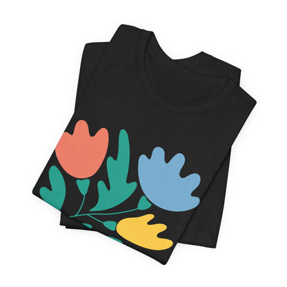 "Motherhood is my Vocation" (three flowers) Unisex Jersey Short Sleeve Tee