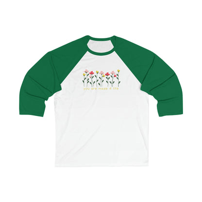 Floral Made 4 Life Unisex 3/4 Sleeve Baseball Tee