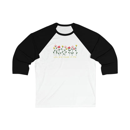 Floral Made 4 Life Unisex 3/4 Sleeve Baseball Tee