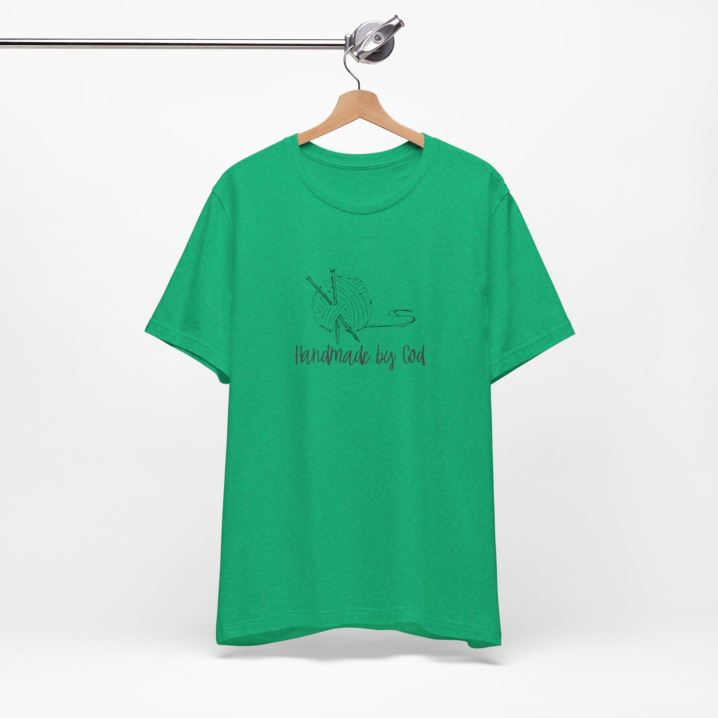"Handmade by God" (yarn design) Unisex Jersey Short Sleeve Tee