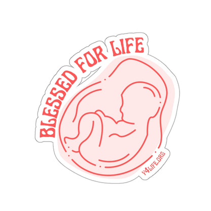 Blessed For Life Coral Kiss-Cut Sticker