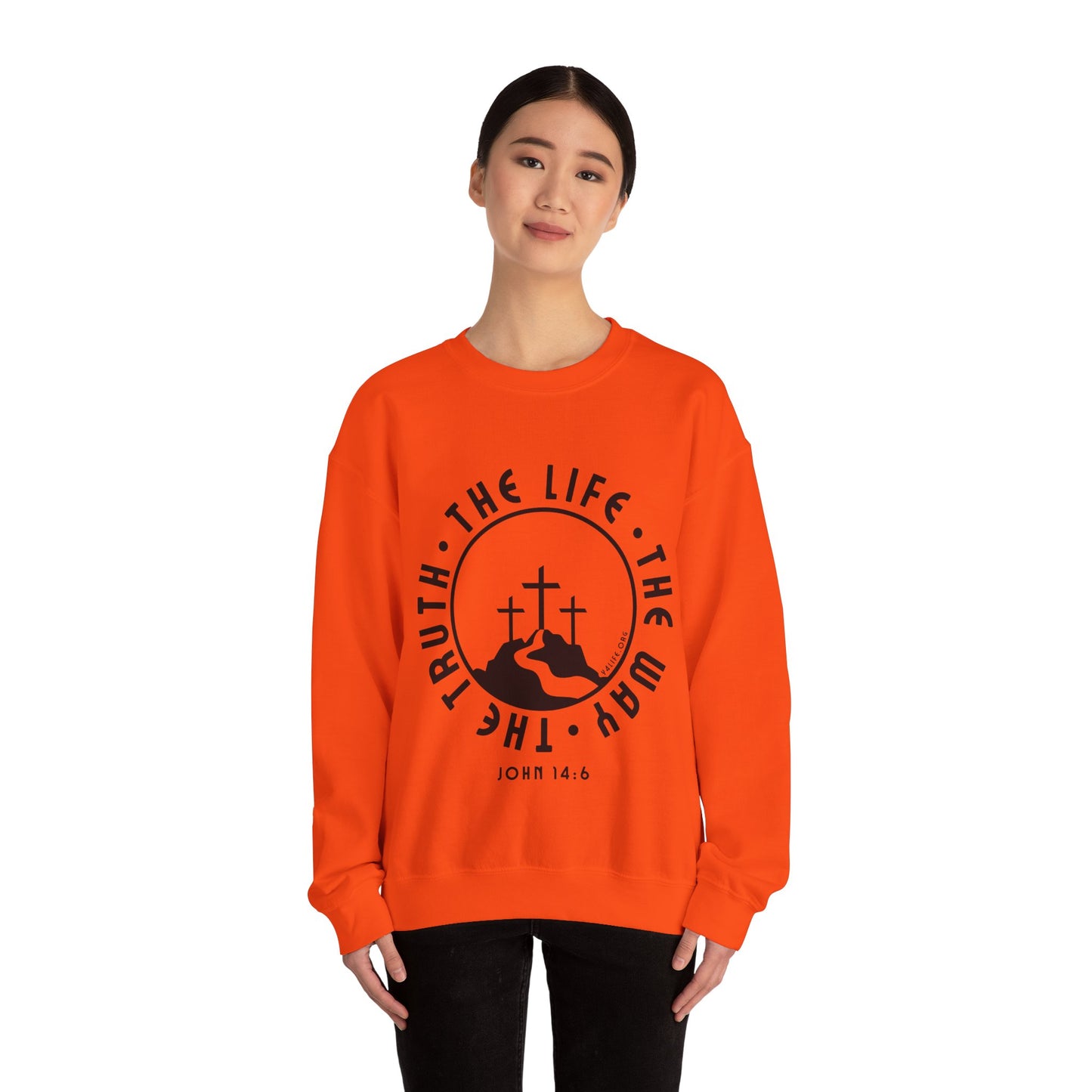 John 14:6 Single Color Crewneck Sweatshirt