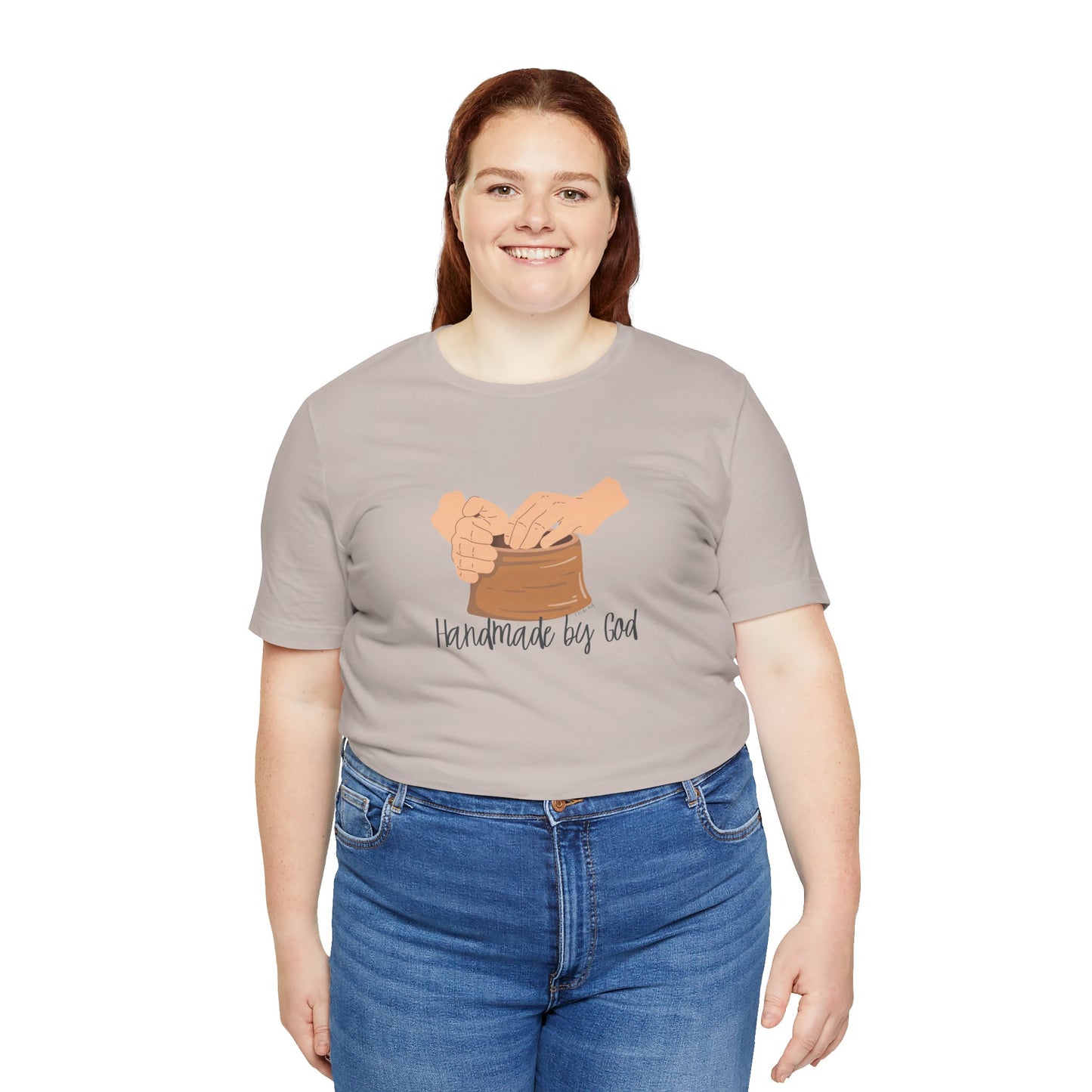 "Handmade by God" (pottery) Unisex Jersey Short Sleeve Tee
