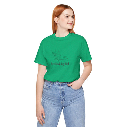 "Handmade by God" (yarn design) Unisex Jersey Short Sleeve Tee