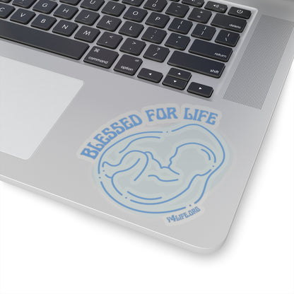 Blessed For Life Light Blue Kiss-Cut Sticker