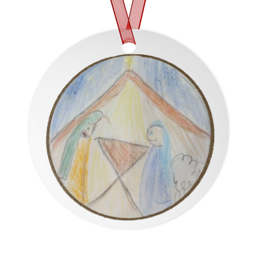 Nativity Metal Ornament - Designed by Hilda