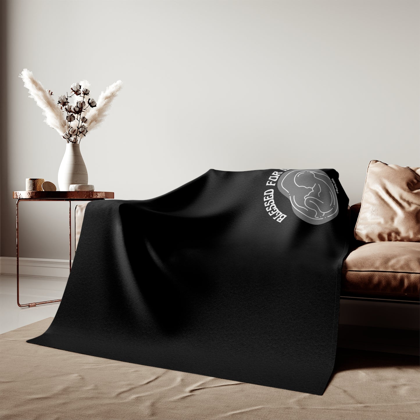 Blessed For Life Black Sweatshirt Blanket