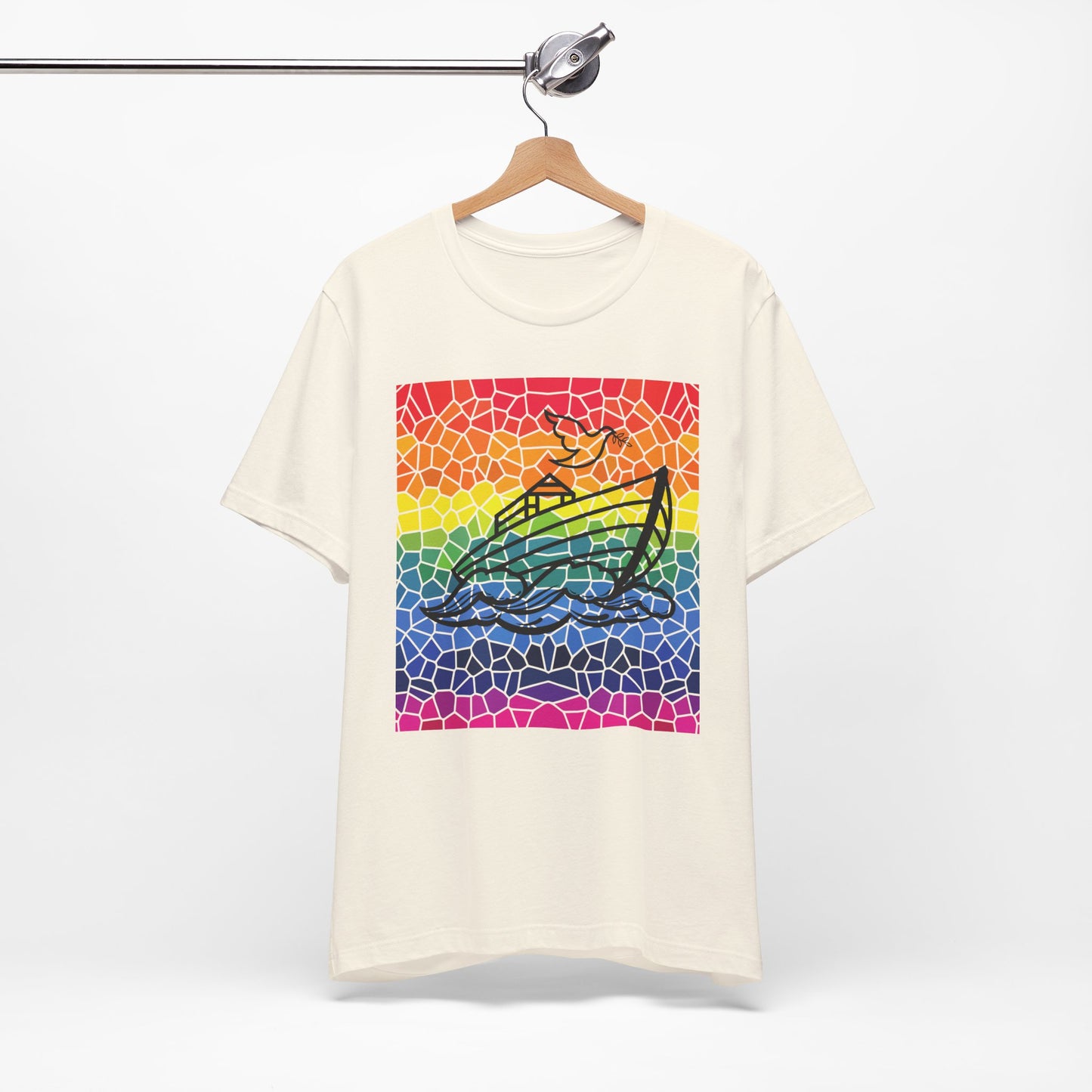 Noah's Ark Stained Glass Unisex Jersey Short Sleeve Tee