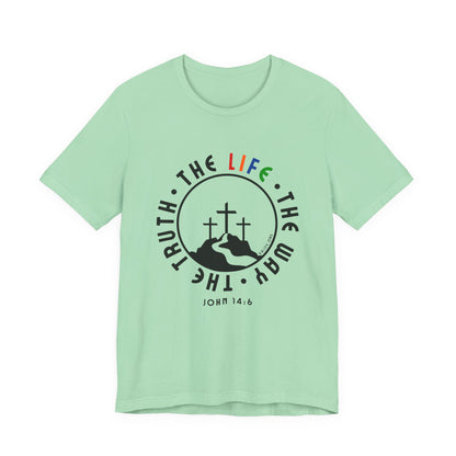 John 14:6 Multicolor Short Sleeve Tee