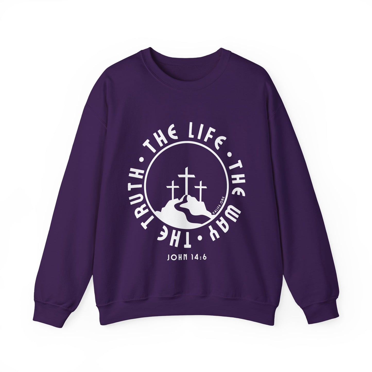 John 14:6 Single Color Crewneck Sweatshirt