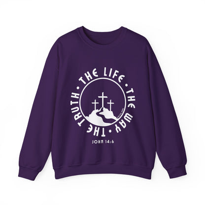 John 14:6 Single Color Crewneck Sweatshirt