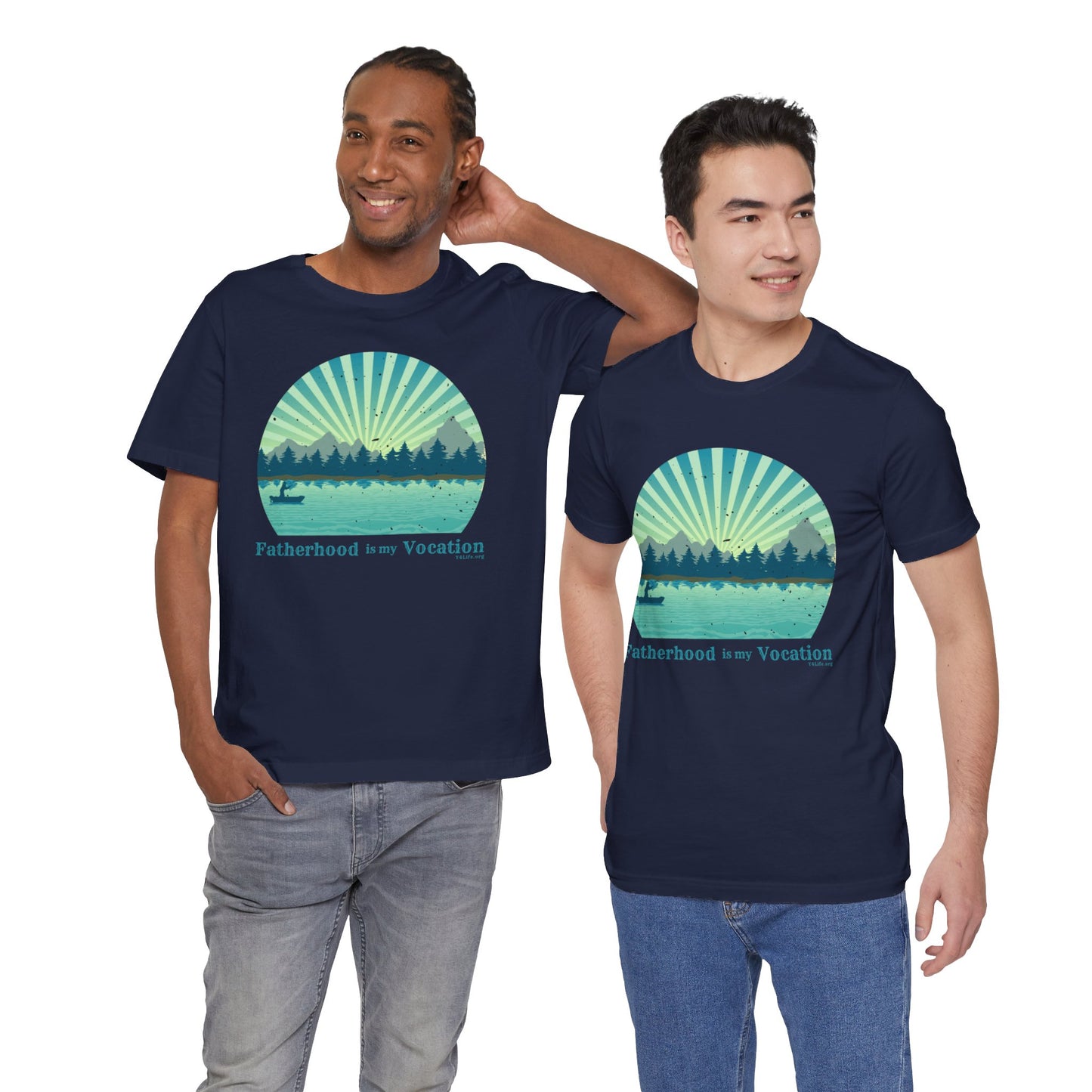 "Fatherhood is my Vocation" (lake) Unisex Jersey Short Sleeve Tee