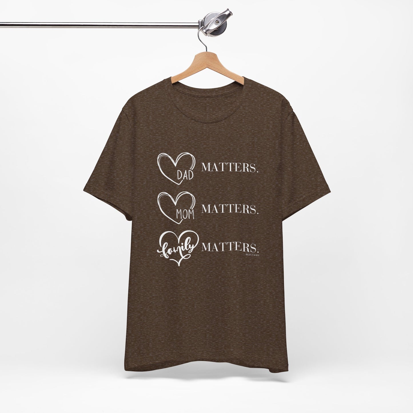 "Family Matters" (white print) Unisex Jersey Short Sleeve Tee