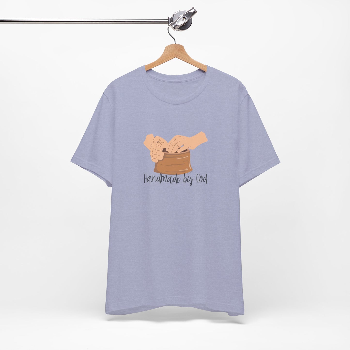 "Handmade by God" (pottery) Unisex Jersey Short Sleeve Tee