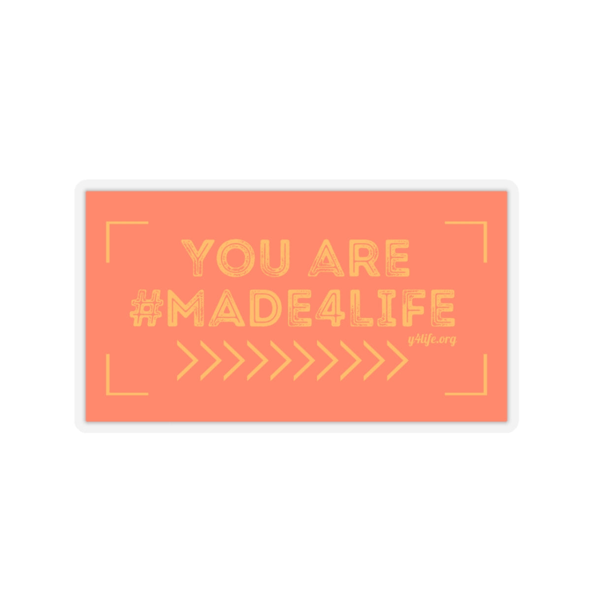 #Made4Life Orange Kiss-Cut Sticker