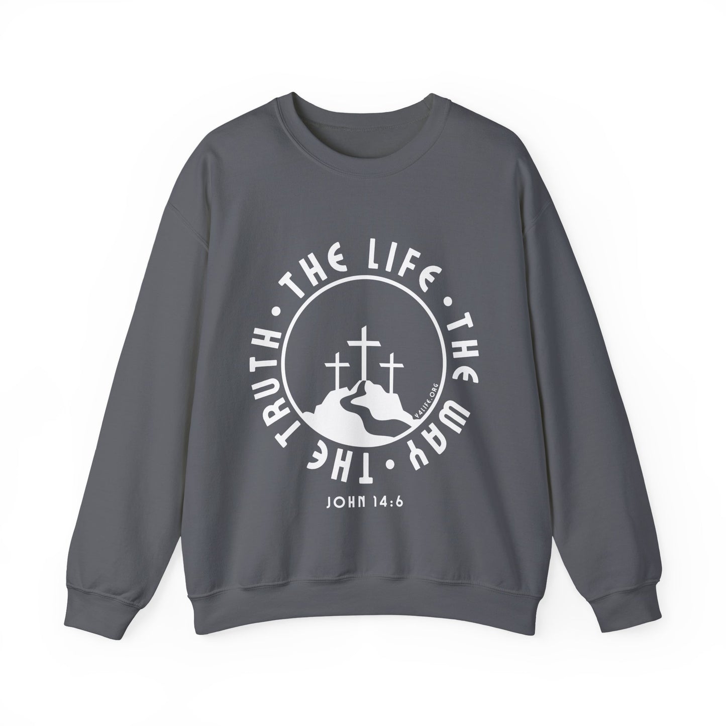 John 14:6 Single Color Crewneck Sweatshirt