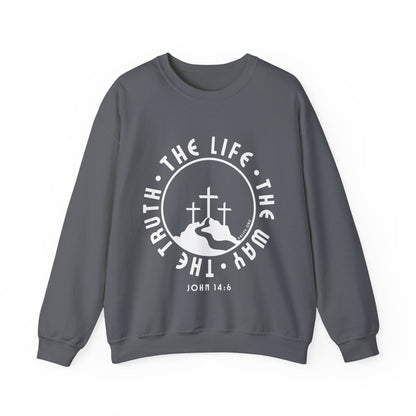 John 14:6 Single Color Crewneck Sweatshirt