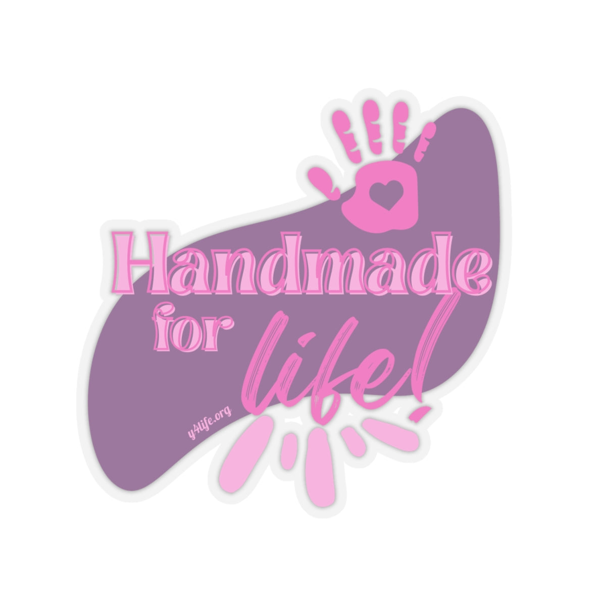 Handmade for Life Purple Kiss-Cut Sticker