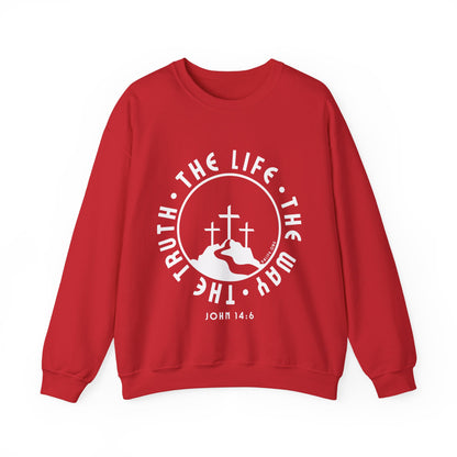 John 14:6 Single Color Crewneck Sweatshirt