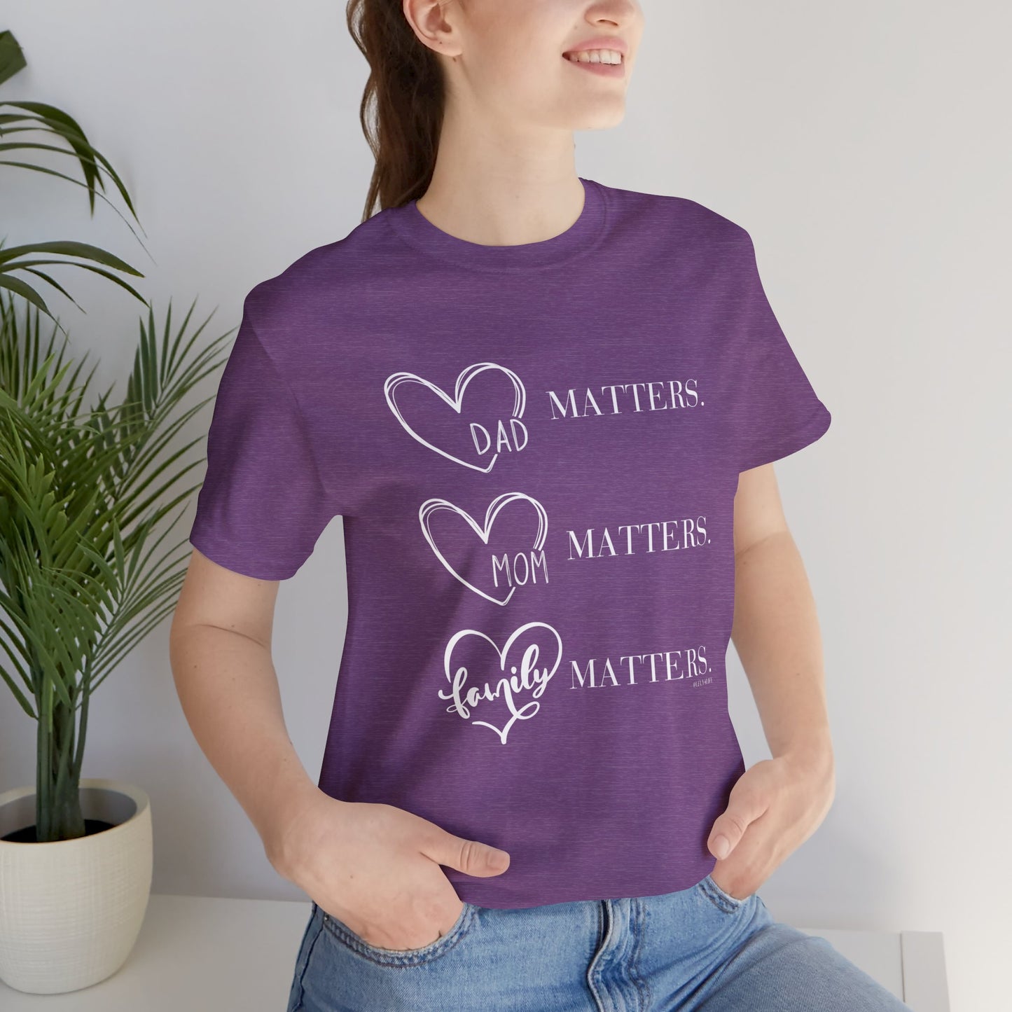 "Family Matters" (white print) Unisex Jersey Short Sleeve Tee