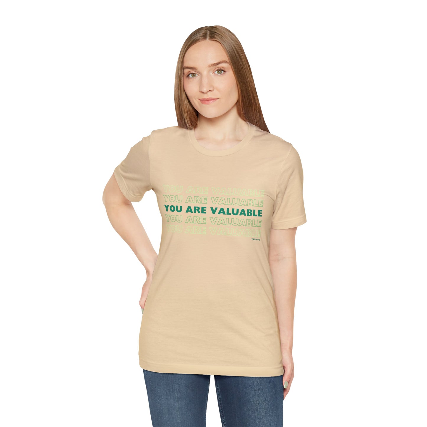 You Are Valuable Green Ombre Unisex Jersey Short Sleeve Tee