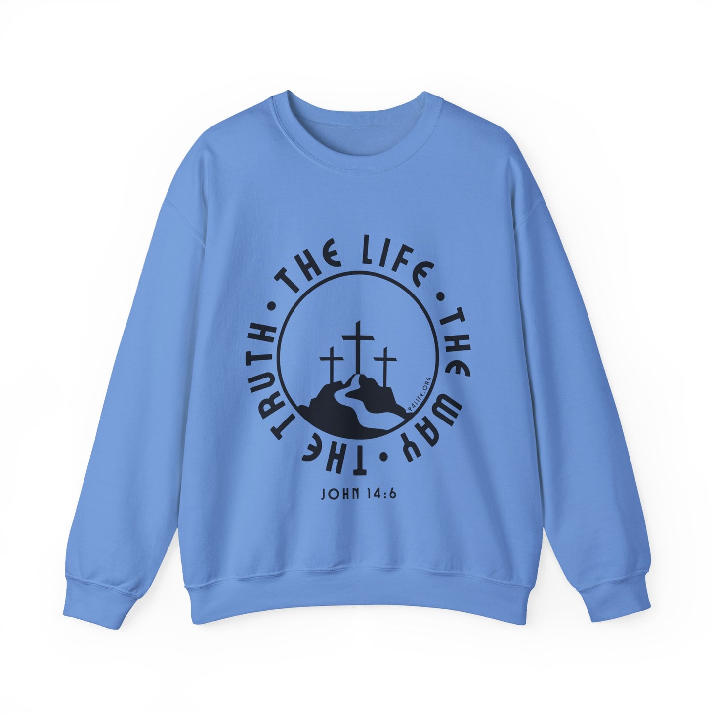 John 14:6 Single Color Crewneck Sweatshirt