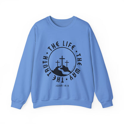 John 14:6 Single Color Crewneck Sweatshirt