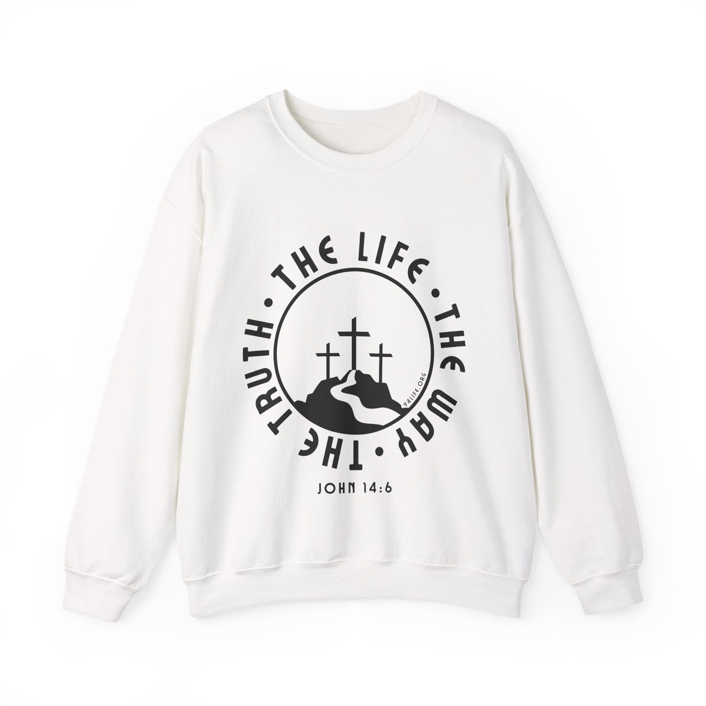 John 14:6 Single Color Crewneck Sweatshirt