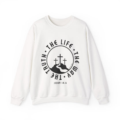 John 14:6 Single Color Crewneck Sweatshirt