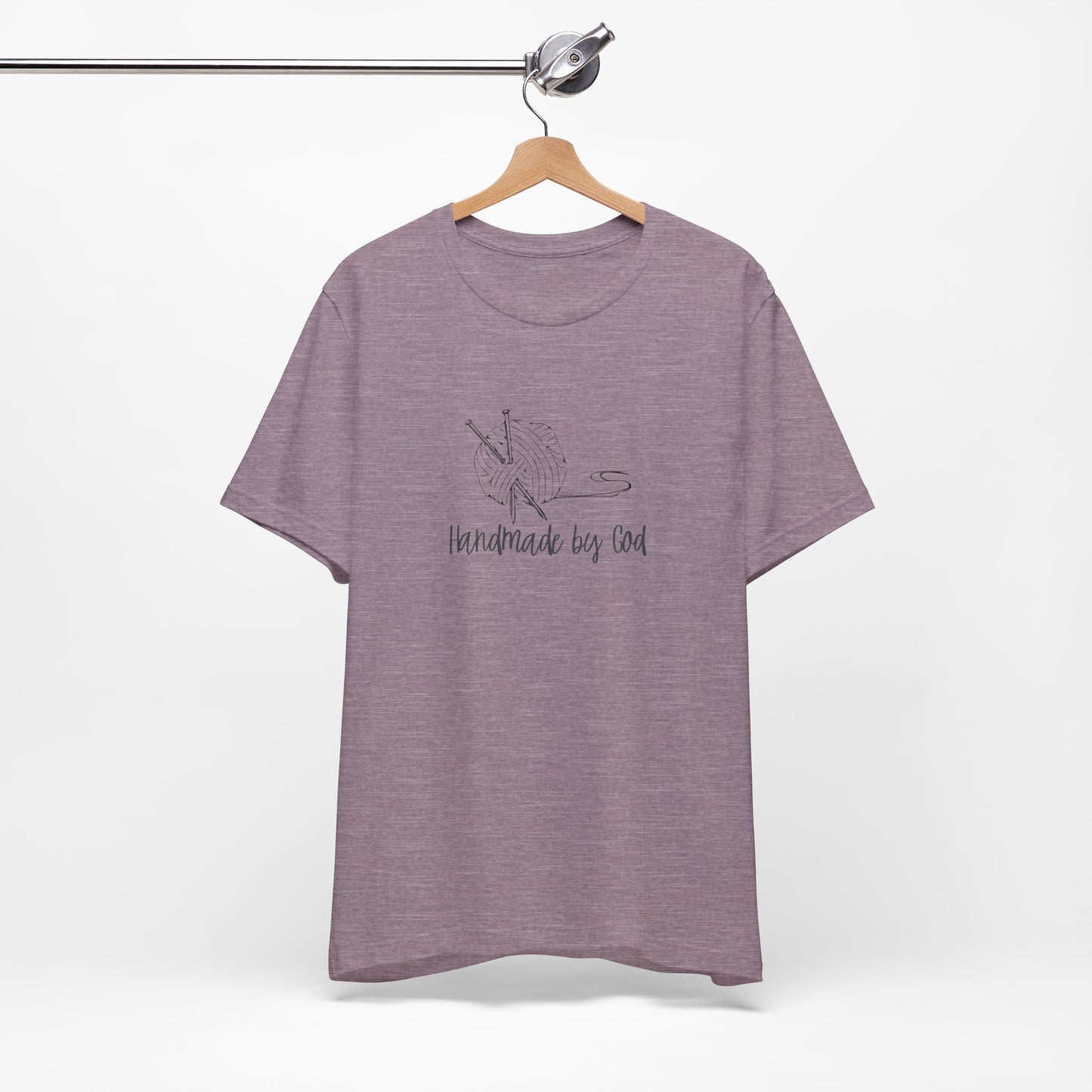 "Handmade by God" (yarn design) Unisex Jersey Short Sleeve Tee