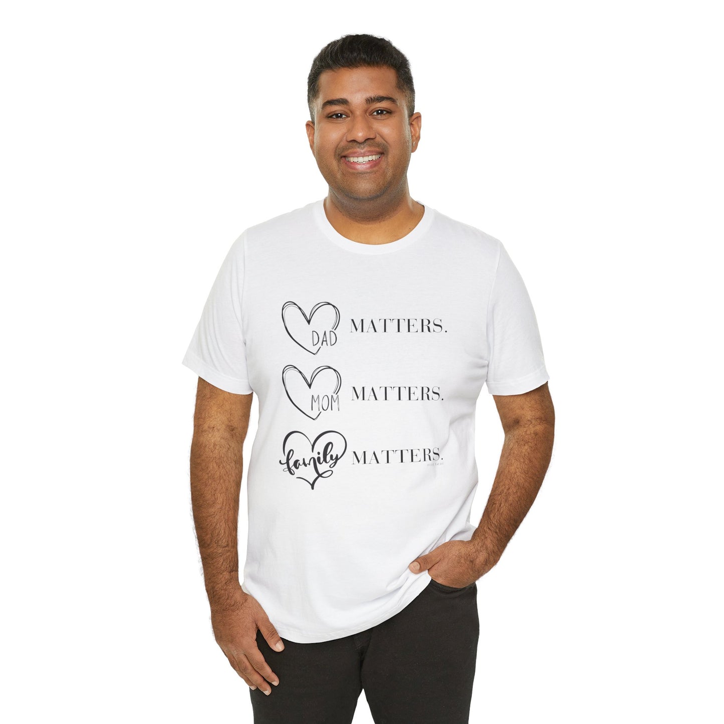 "Family Matters" (black print) Unisex Jersey Short Sleeve Tee