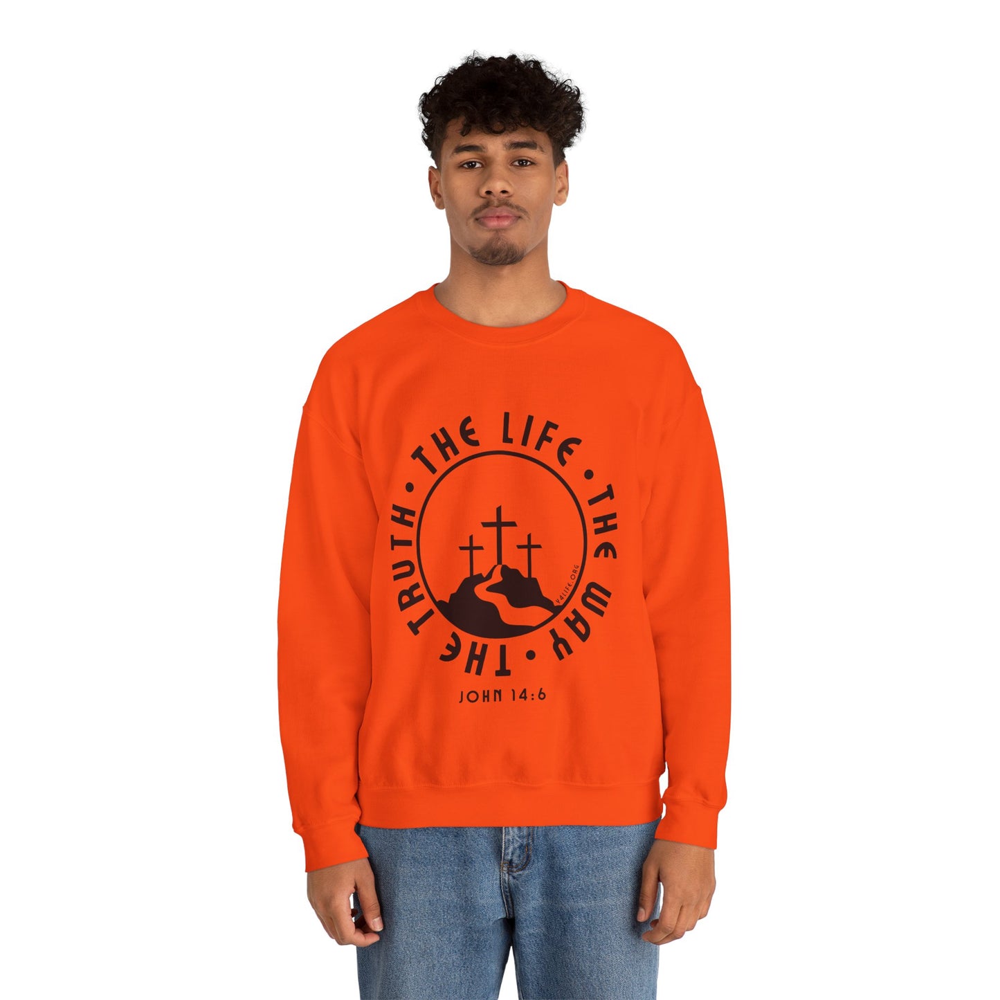 John 14:6 Single Color Crewneck Sweatshirt